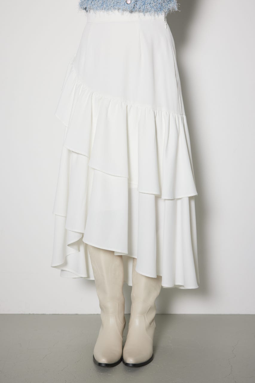 ボリュームティアードスカート WHT M
