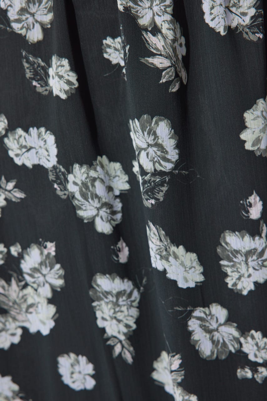 シャーリングワンピースセット BLK FREE