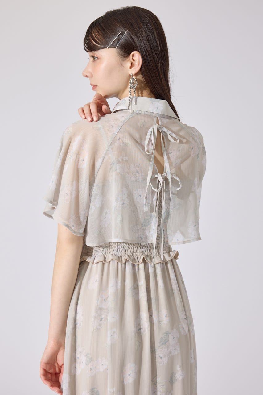 シャーリングワンピースセット L/BEG FREE