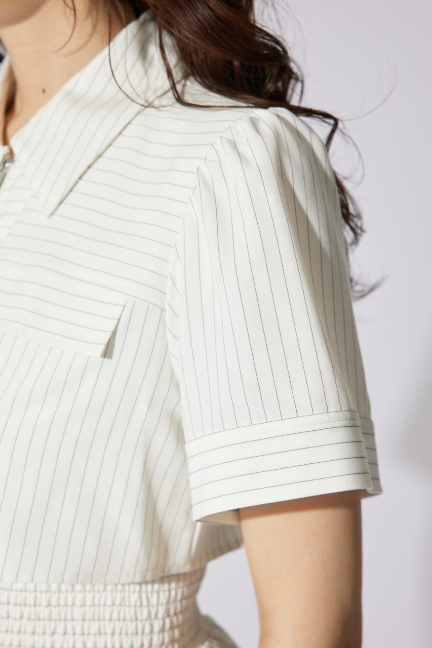 【岡崎紗絵さん着用アイテム】バストフレアミニワンピース 柄WHT S