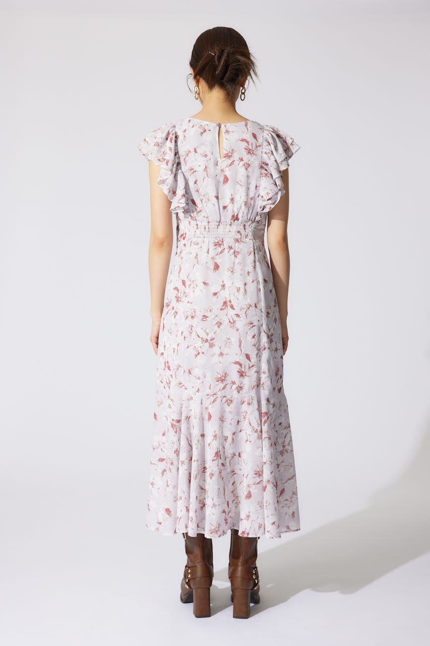 フリルフラワーロングワンピース PNK S