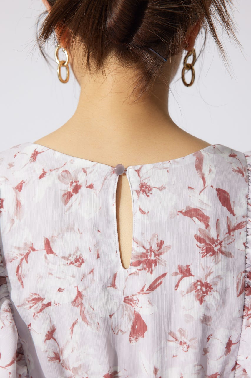 フリルフラワーロングワンピース PNK S