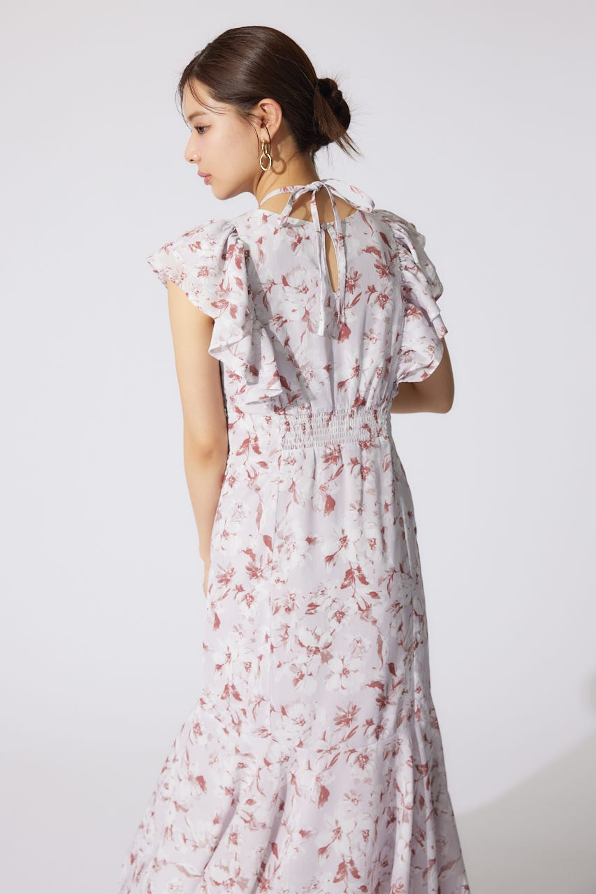 フリルフラワーロングワンピース PNK S