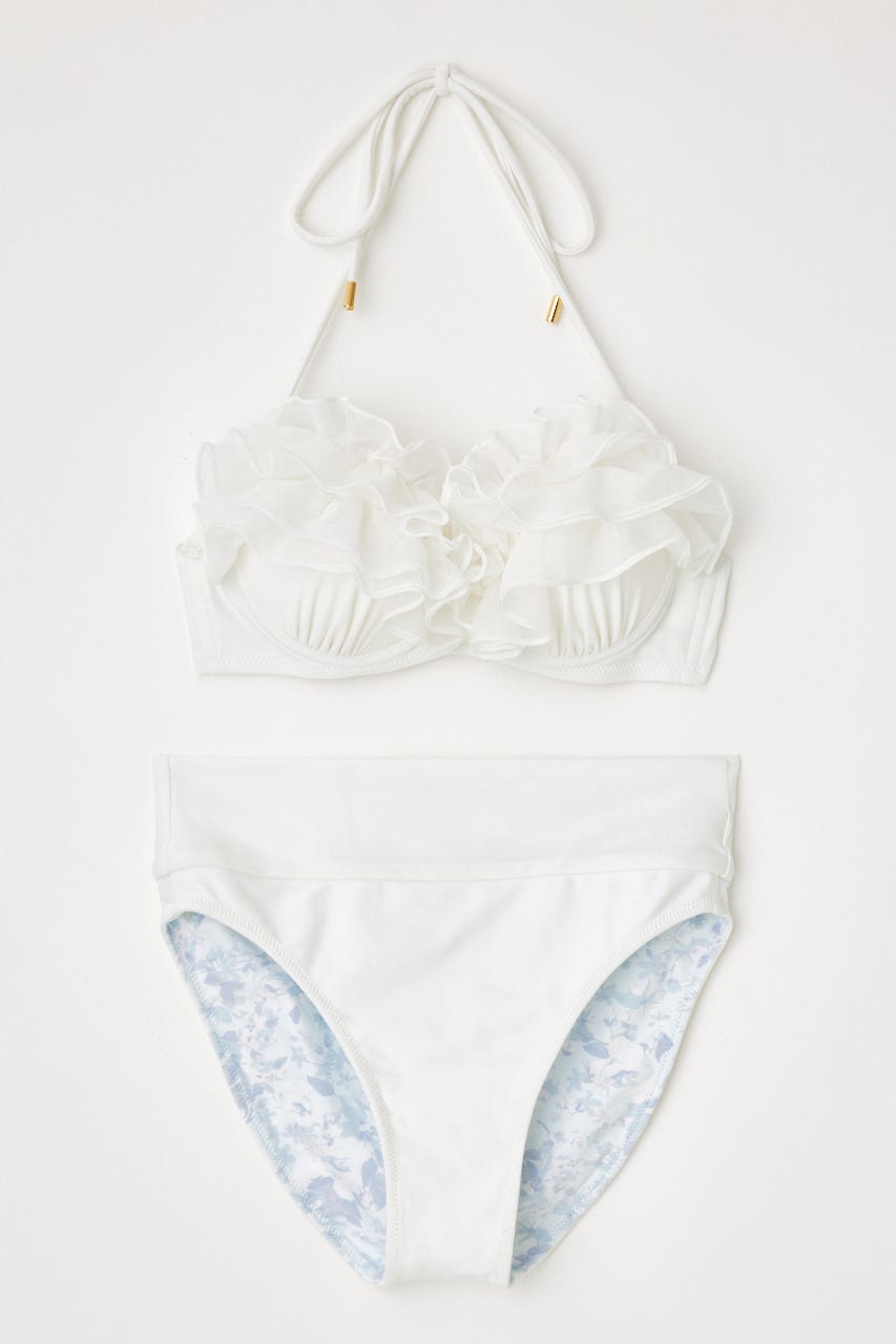 チュールフリルワイヤーカップビキニ WHT XS