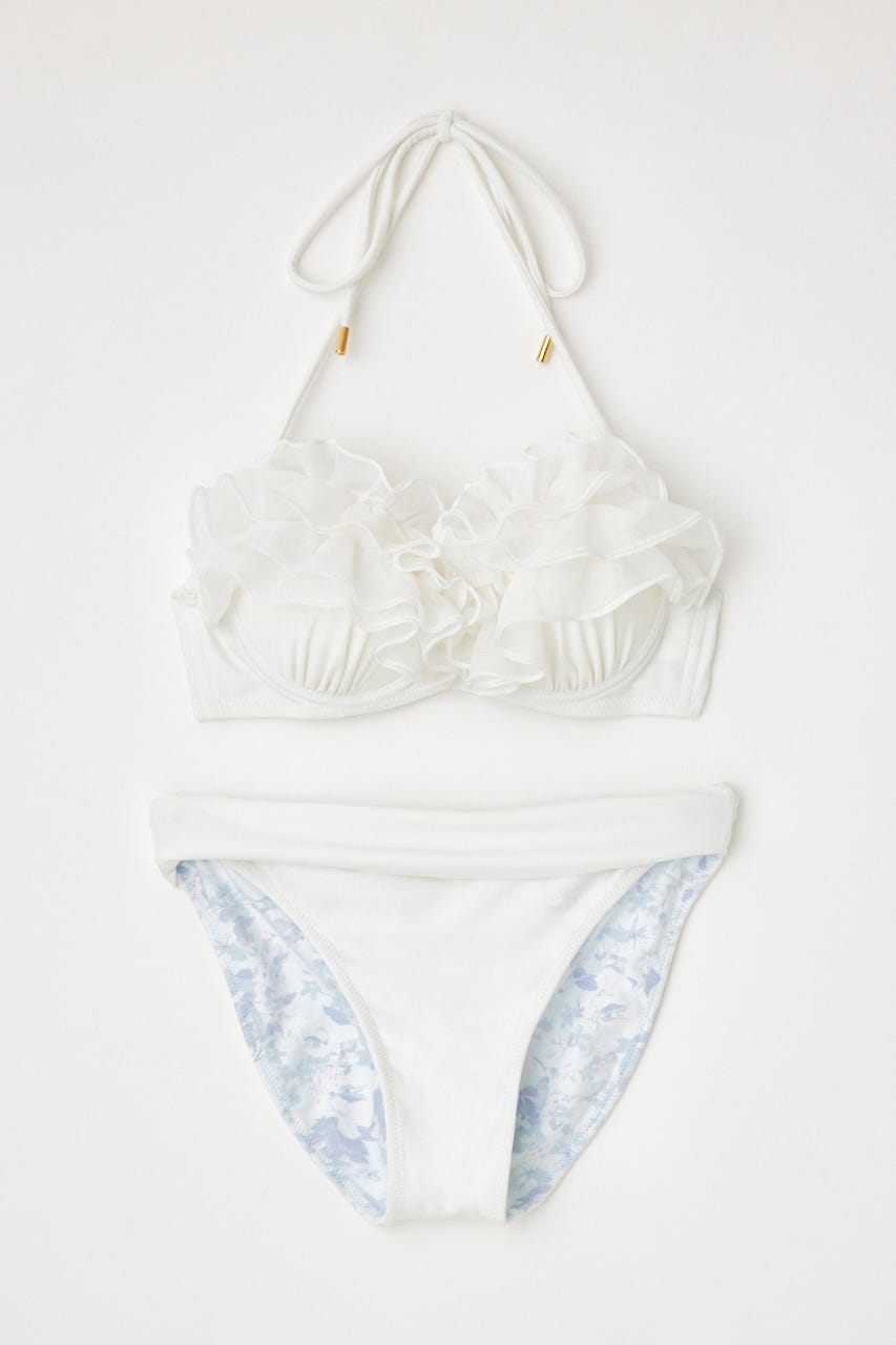チュールフリルワイヤーカップビキニ WHT XS
