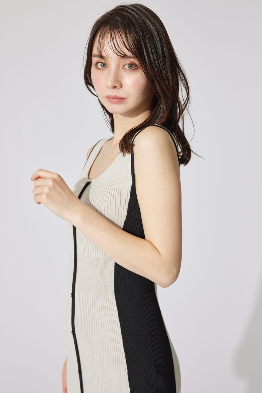 【AKB48 千葉恵里さん着用】バイカラーリボンワンピース rienda | 【AKB48 千葉恵里さん着用】バイカラーリボン