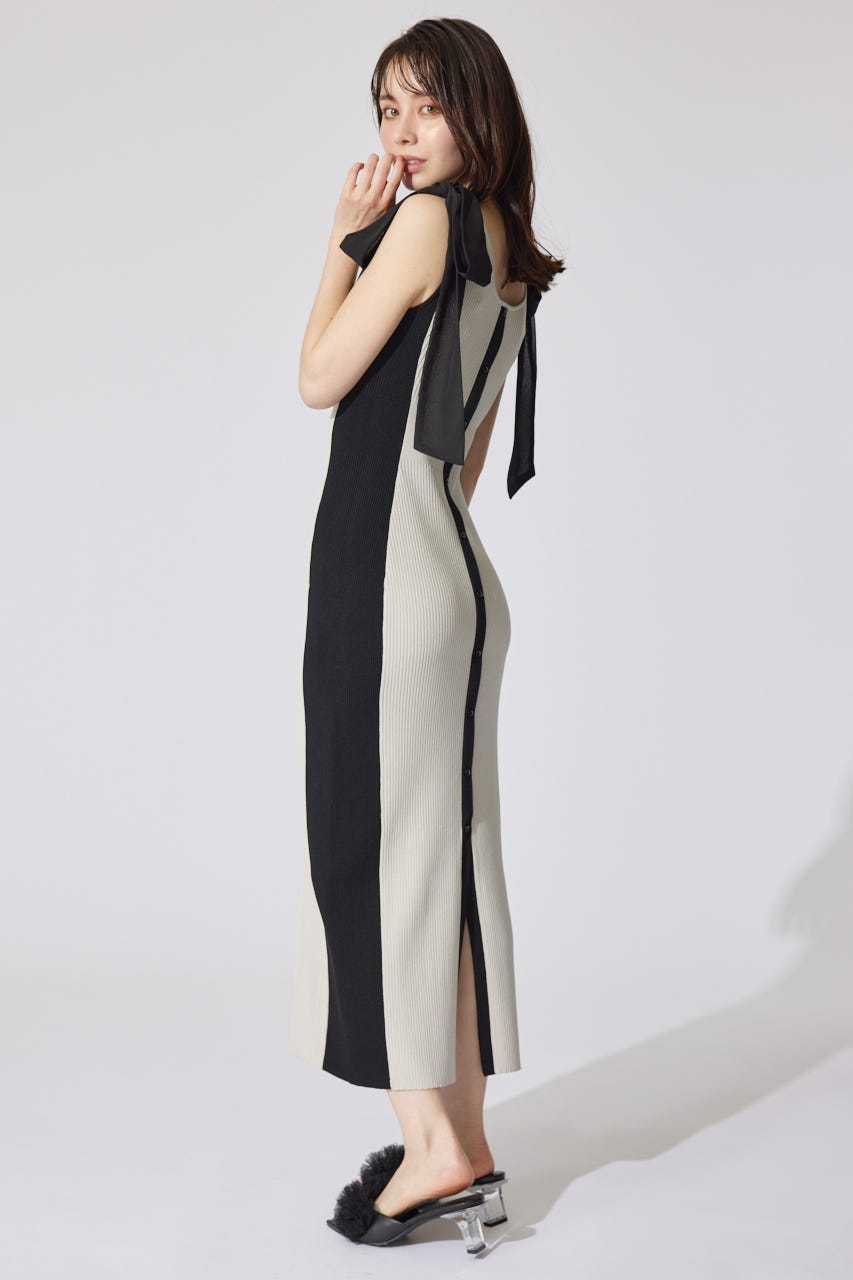 【AKB48 千葉恵里さん着用】バイカラーリボンワンピース BEG FREE