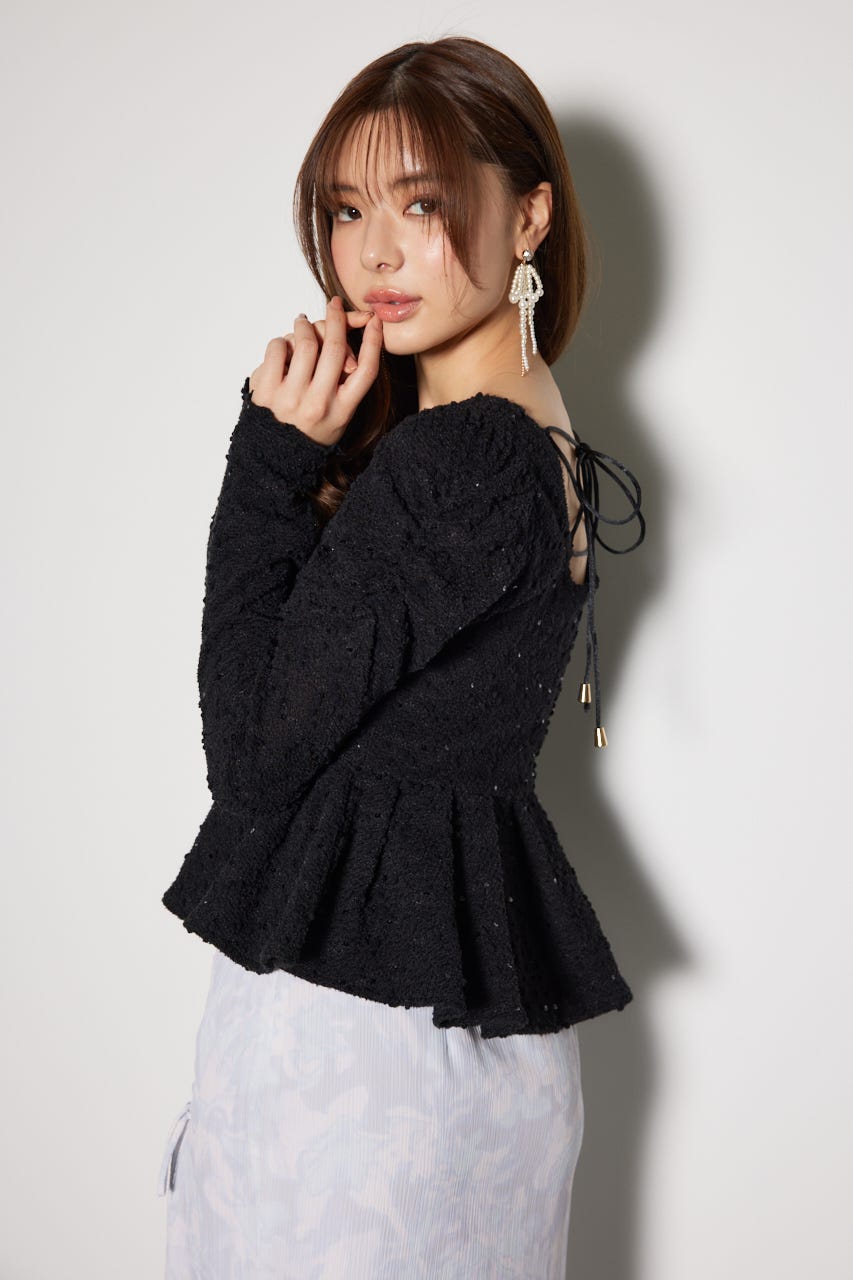 rienda | カットレースペプラムトップス (Tシャツ・カットソー