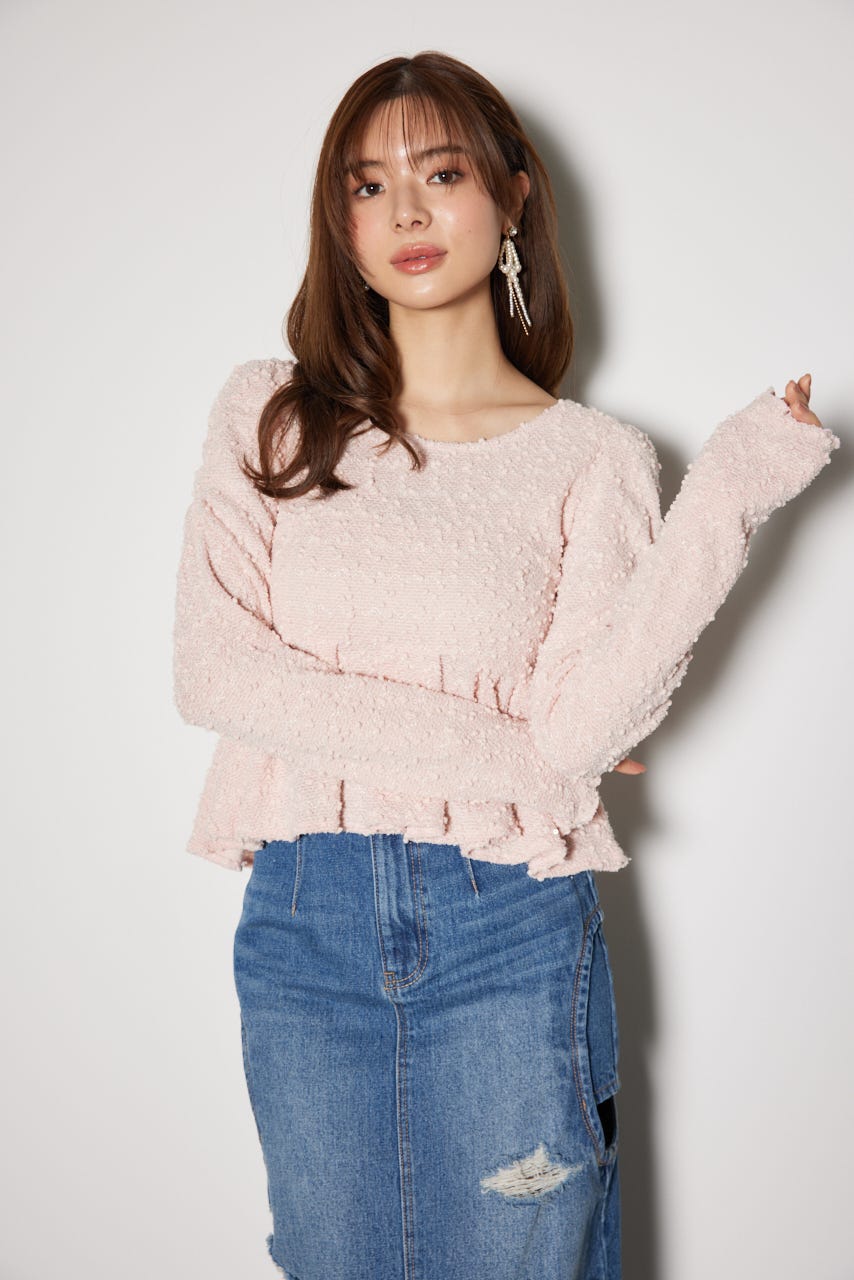 rienda | カットレースペプラムトップス (Tシャツ・カットソー