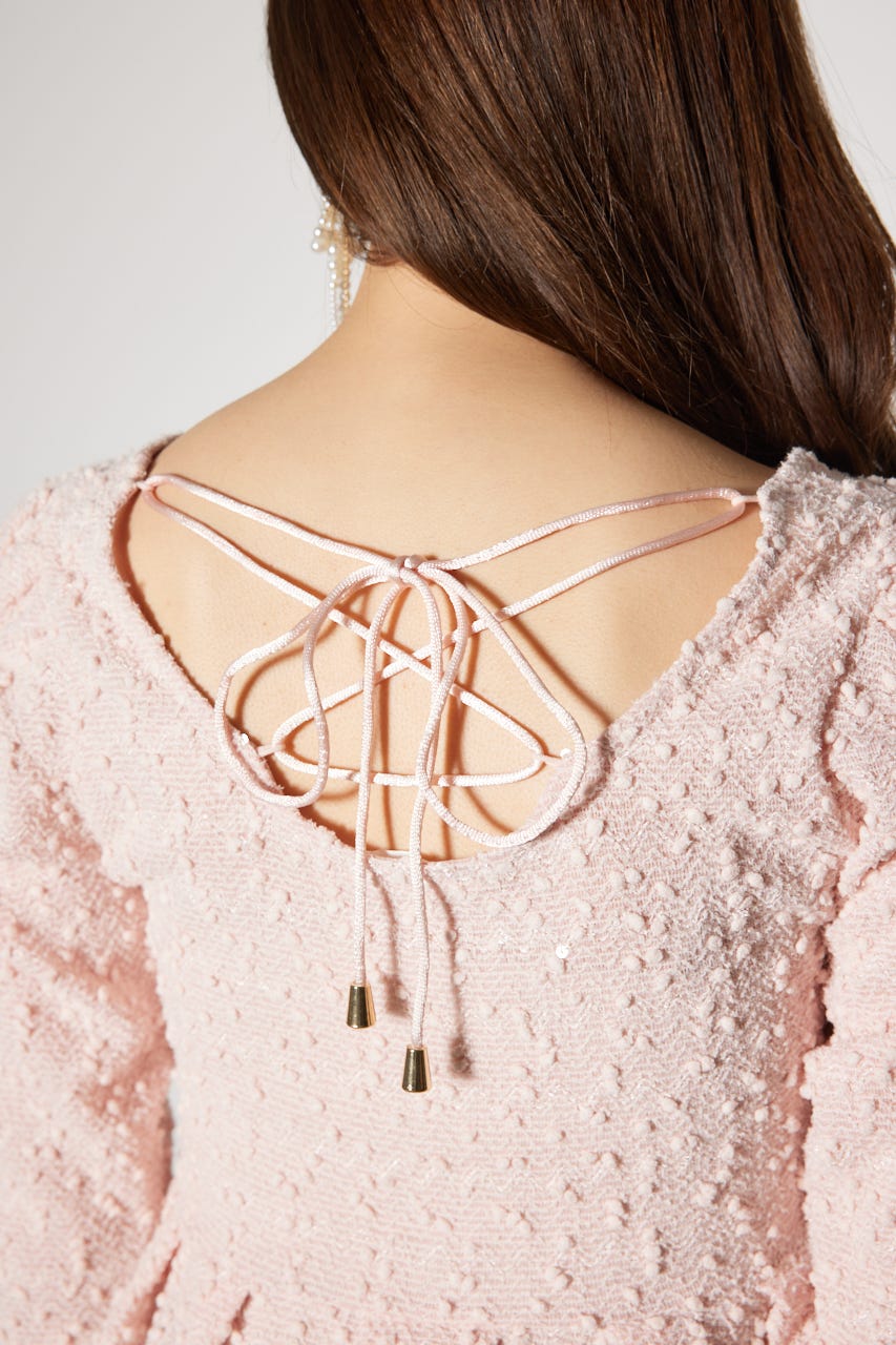 カットレースペプラムトップス PNK FREE