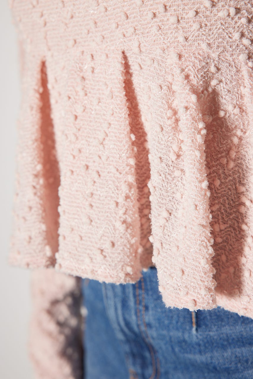 カットレースペプラムトップス PNK FREE