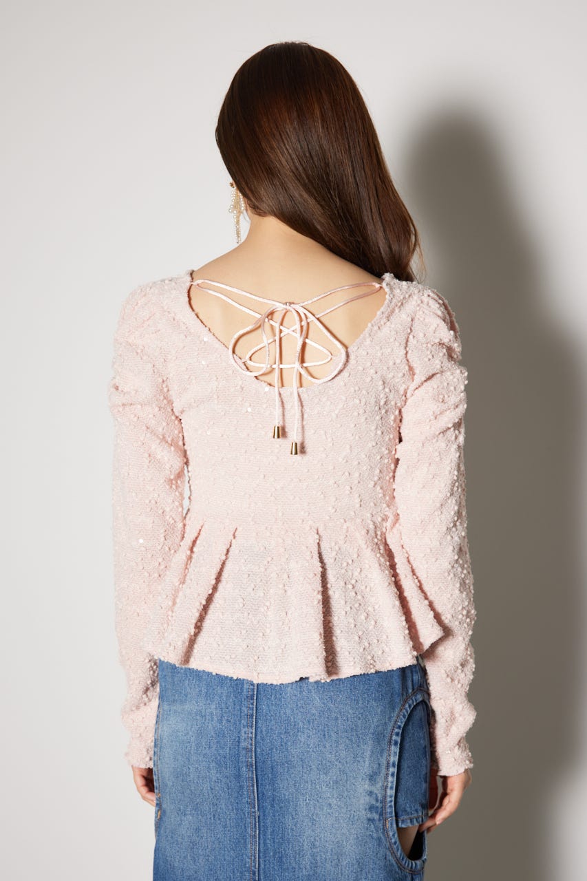 rienda プリーツ トップス リエンダ rienda プリーツSLVニットTOP （ブラック