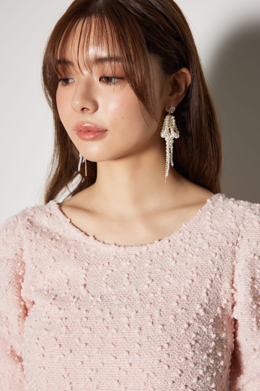 カットレースペプラムトップス PNK FREE