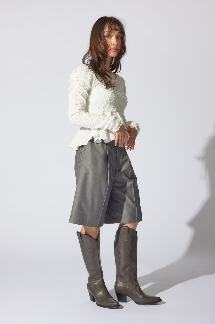 カットレースペプラムトップス WHT FREE