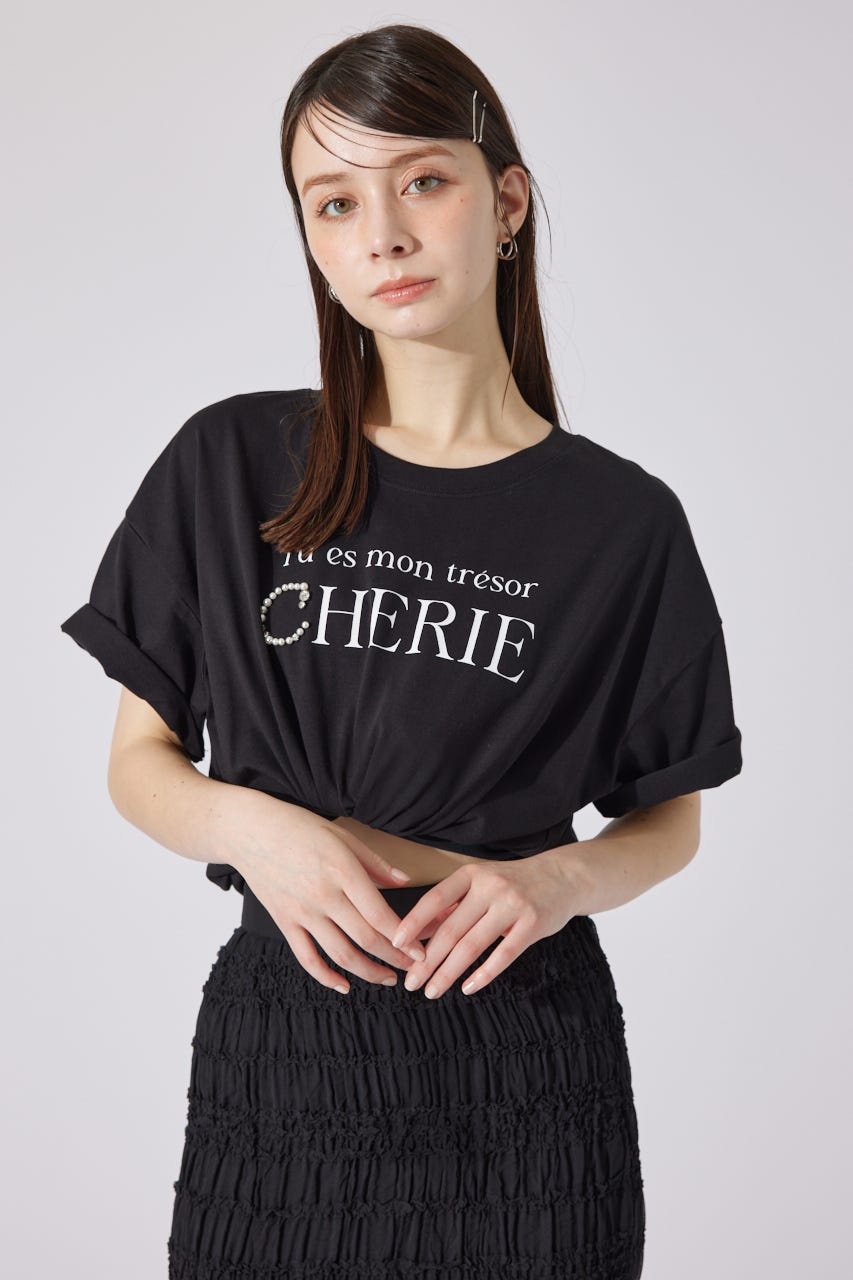 riendaのパールロゴビッグTシャツ