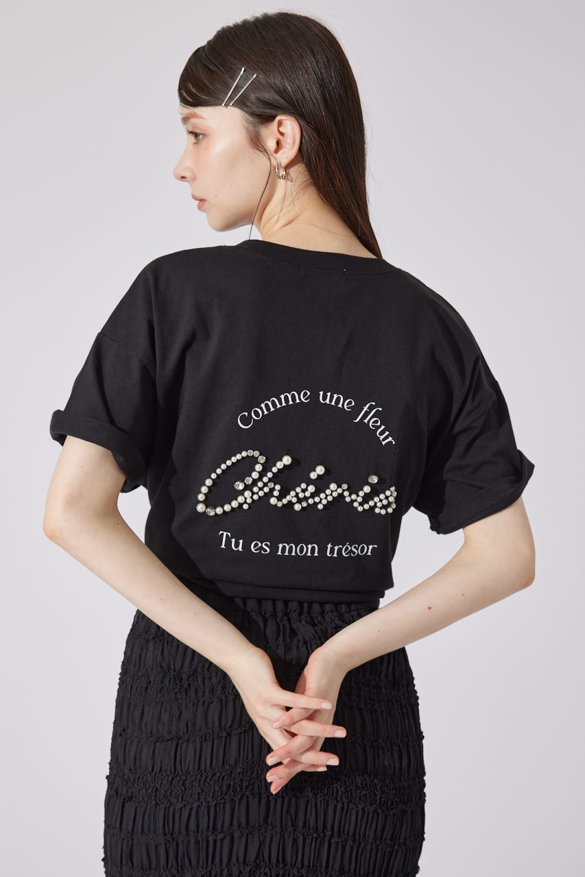 【一部店舗・WEB限定】パールロゴビッグTシャツ BLK FREE