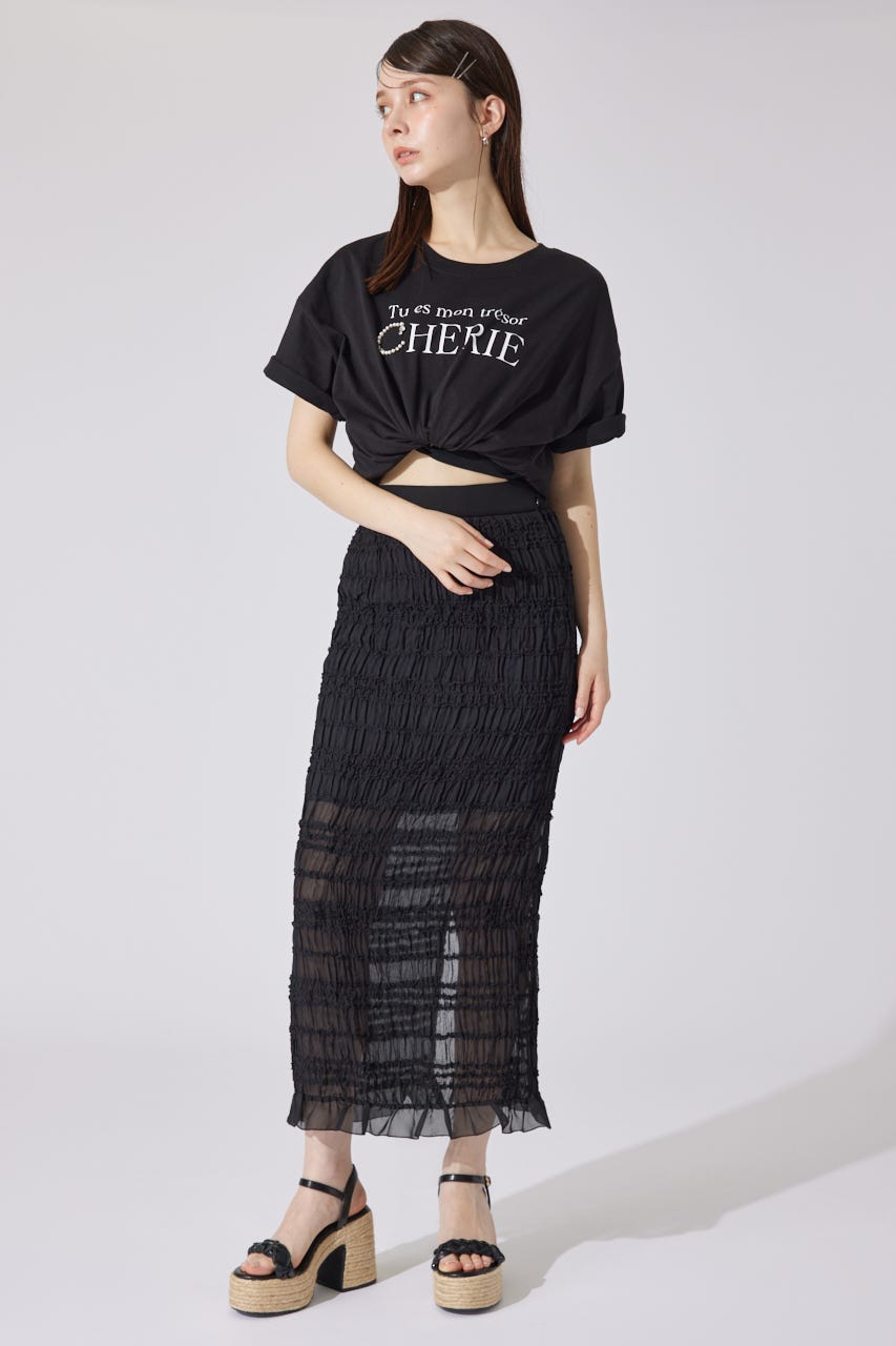 【一部店舗・WEB限定】パールロゴビッグTシャツ BLK FREE