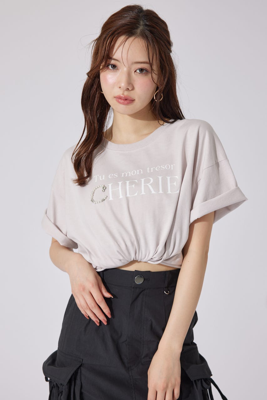 パールロゴビッグTシャツ L/PNK FREE