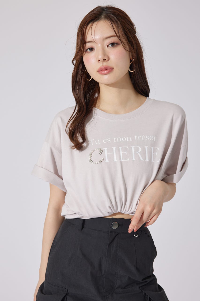 パールロゴビッグTシャツ L/PNK FREE