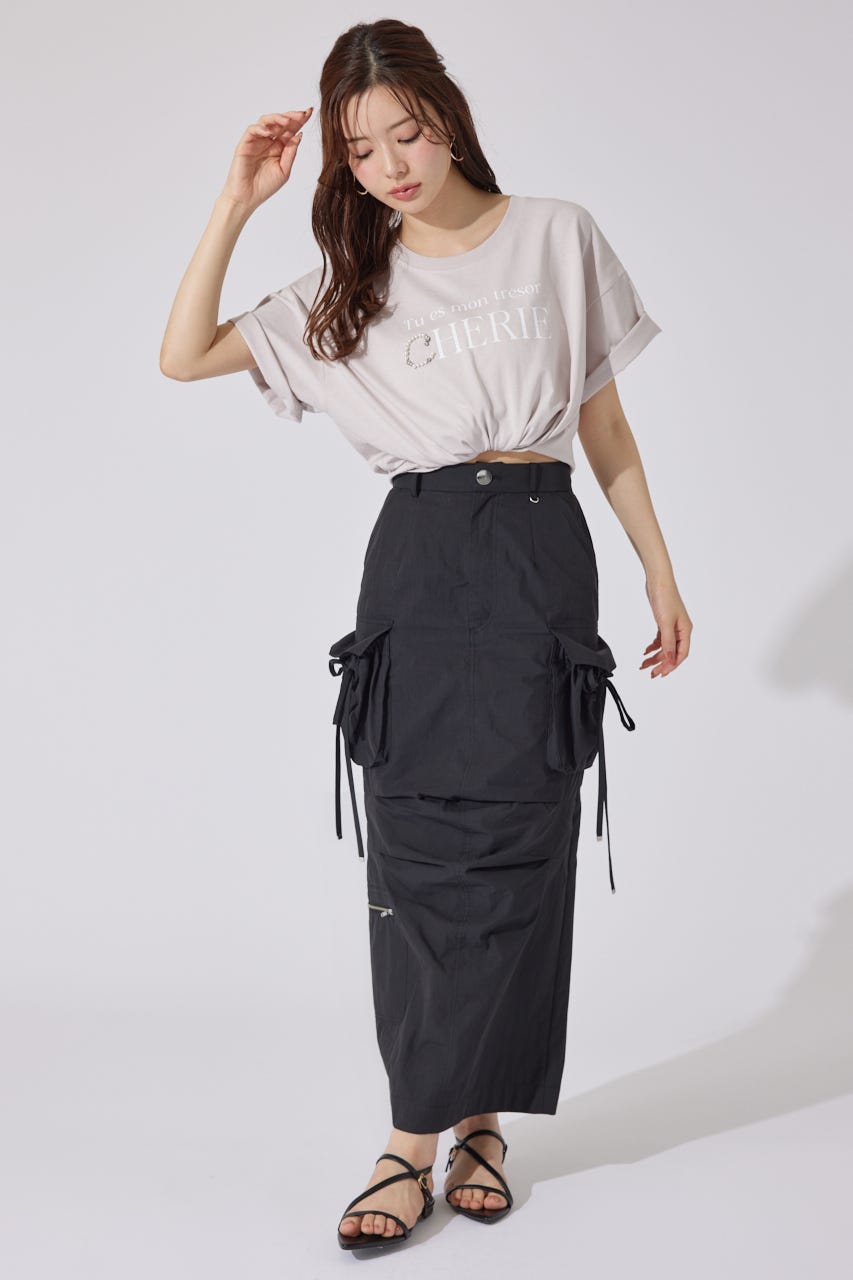 パールロゴビッグTシャツ L/PNK FREE