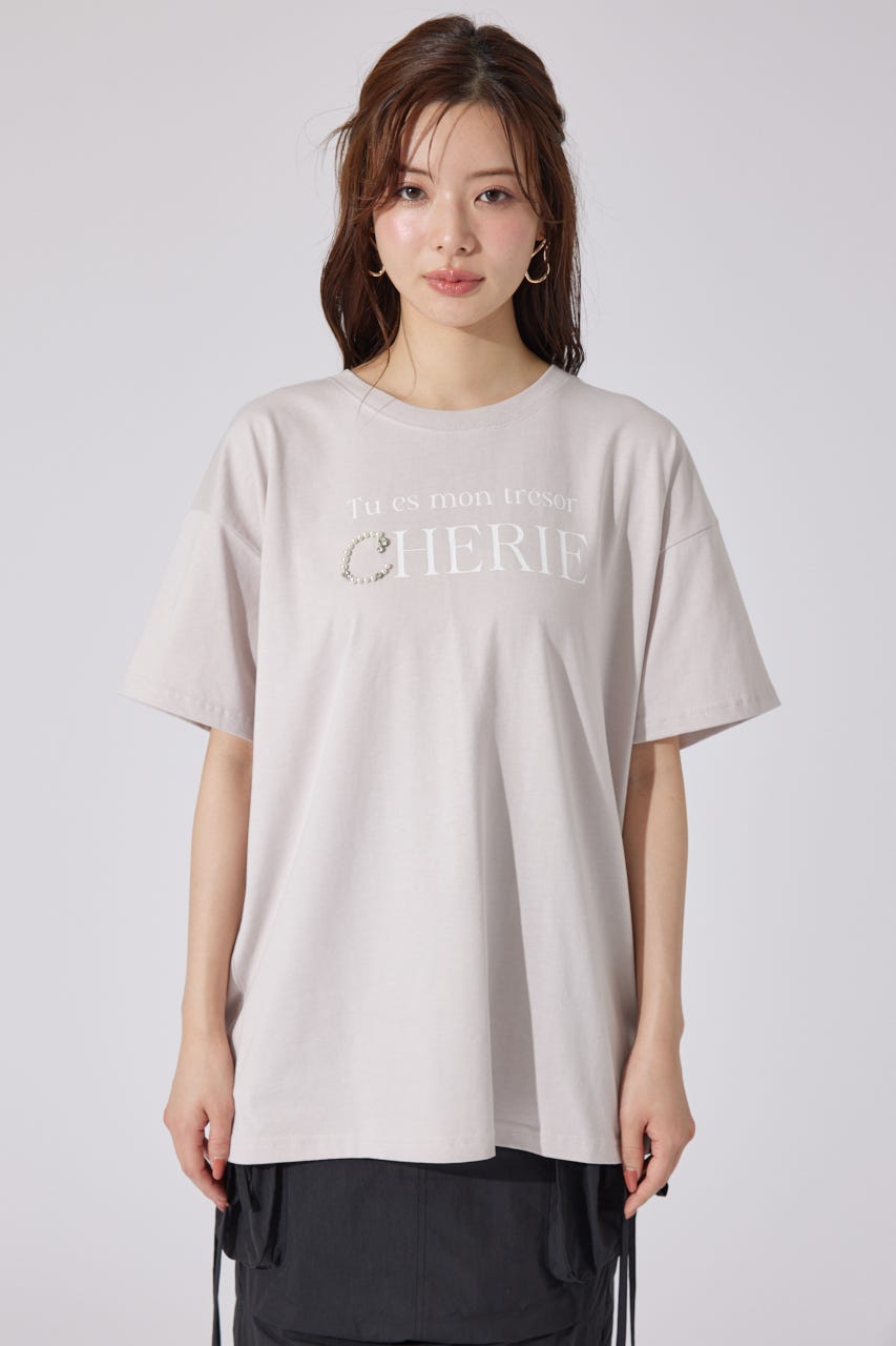 パールロゴビッグTシャツ L/PNK FREE