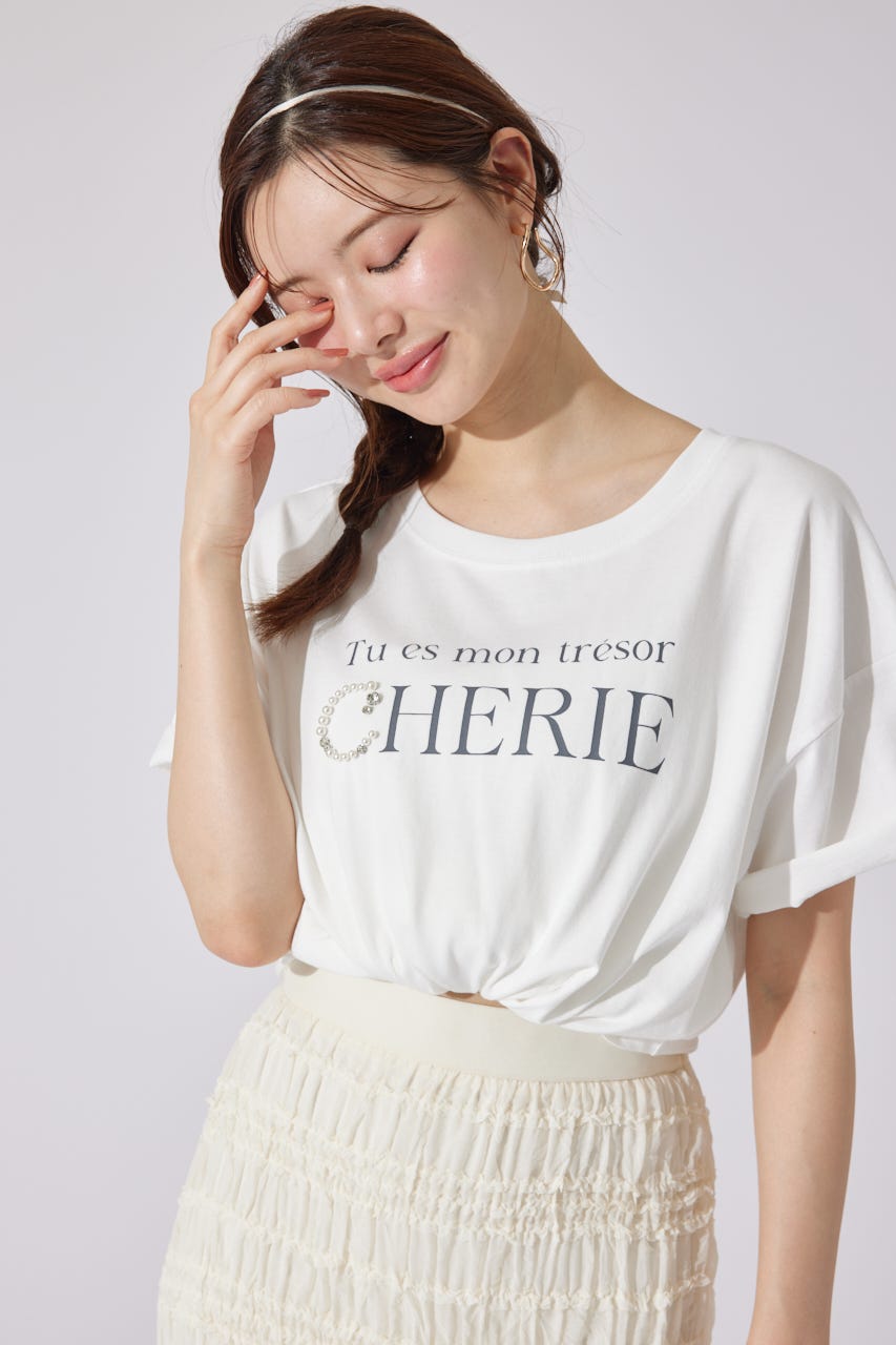 パールロゴビッグTシャツ WHT FREE