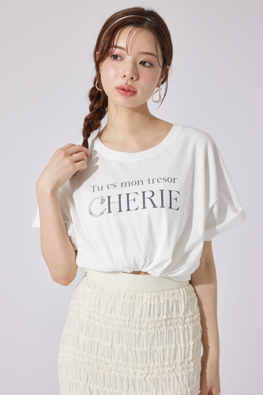 パールロゴビッグTシャツ WHT FREE