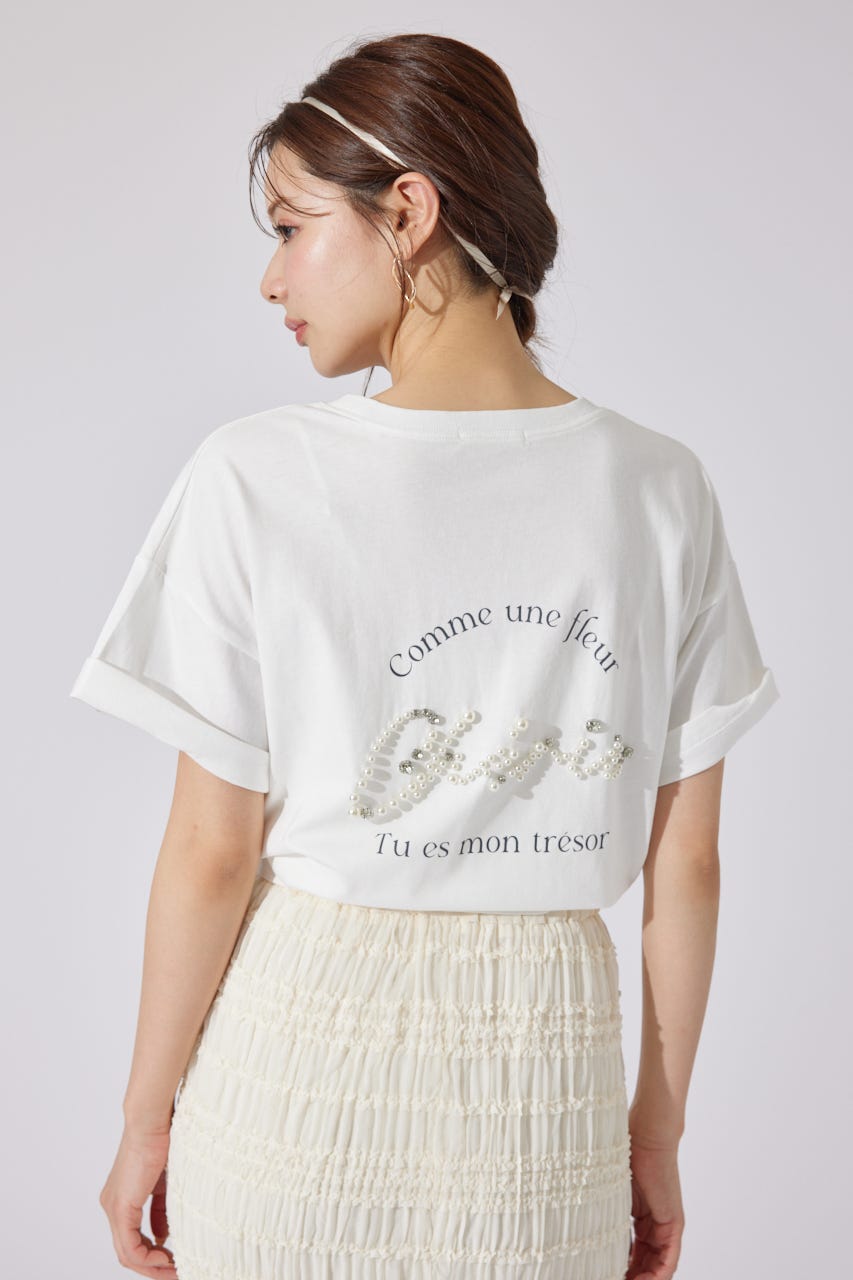 パールロゴビッグTシャツ WHT FREE