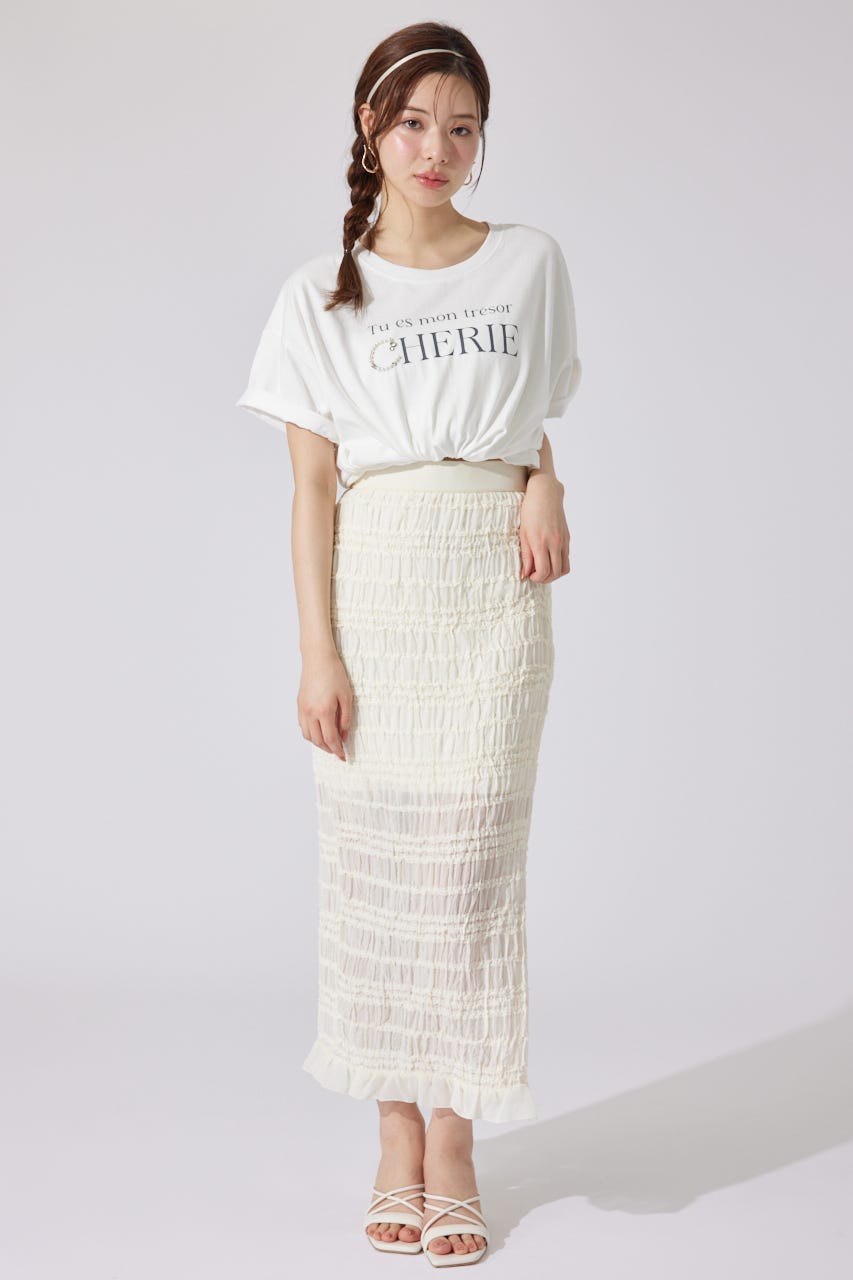 パールロゴビッグTシャツ WHT FREE