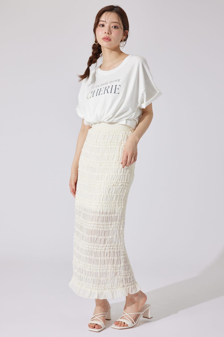 パールロゴビッグTシャツ WHT FREE