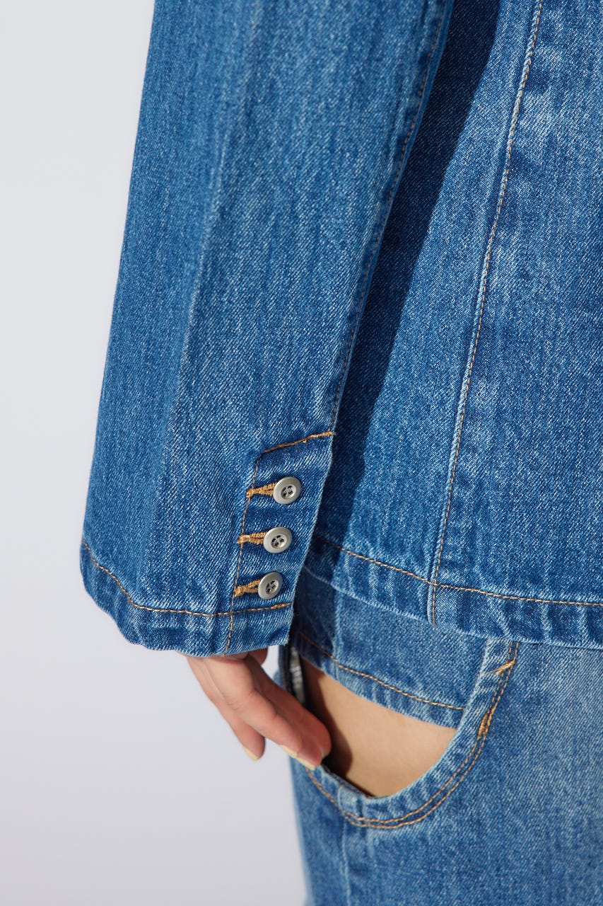 テーラーカラーデニムジャケット BLU S