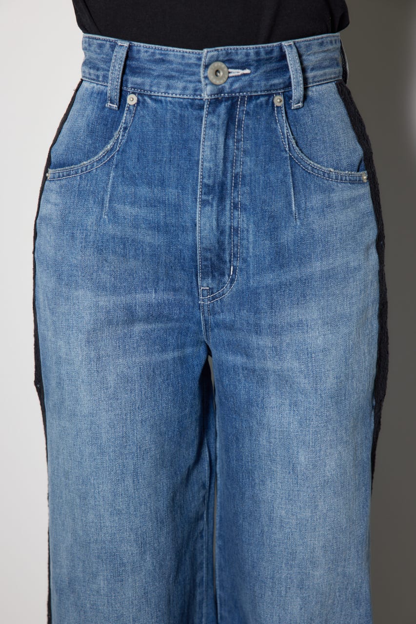 Lee×rienda DENIM ジャストウエスト WIDE powerパンツ rienda（リエンダ）の「Lee×rienda DENIM ジャストウエスト WIDE