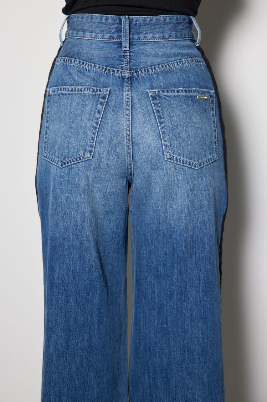 Lee×rienda DENIM ジャストウエスト WIDE powerパンツ rienda（リエンダ）の「Lee×rienda DENIM ジャストウエスト WIDE