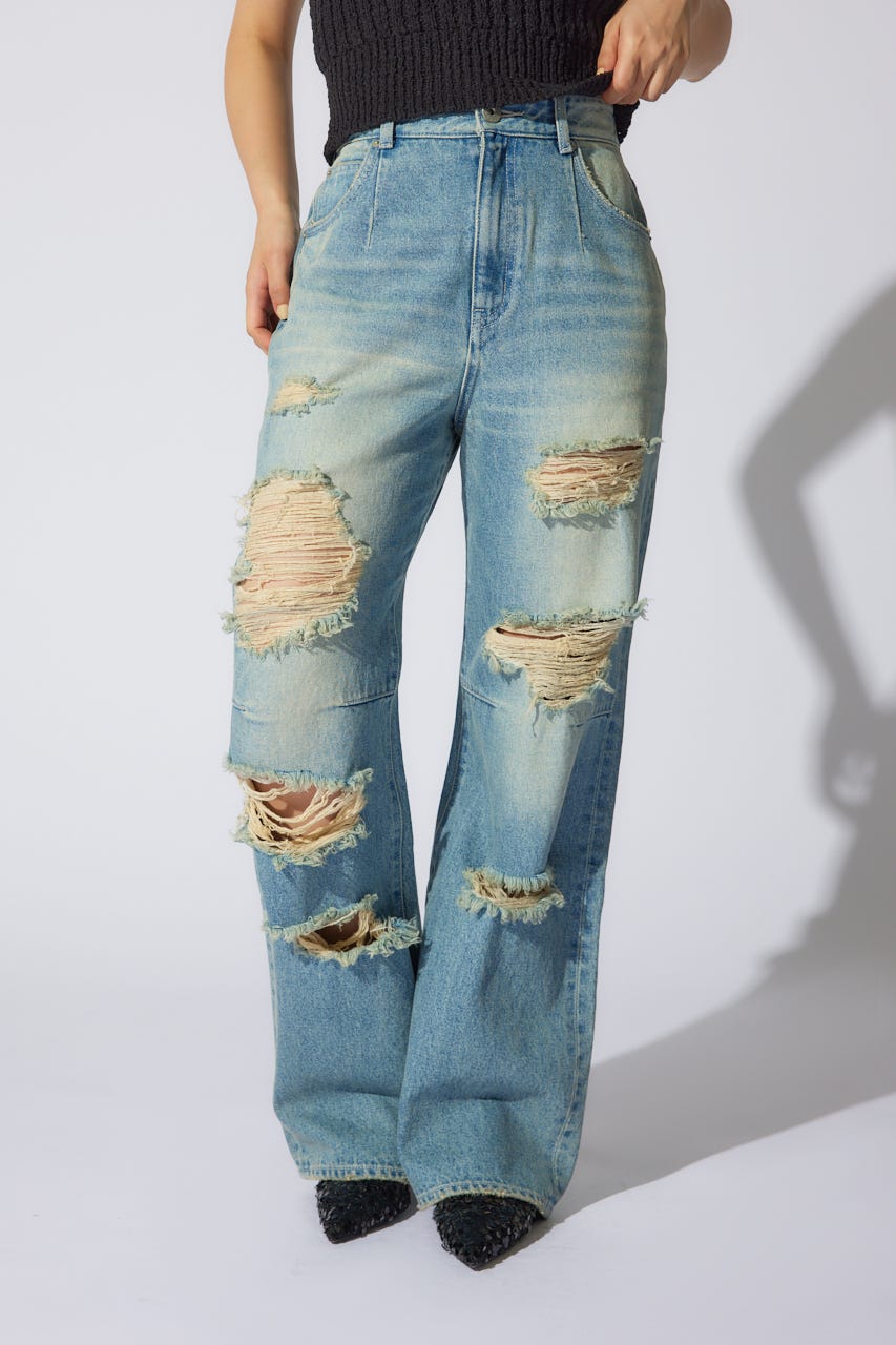 油彩画　履けないジーパン Lot.1990 No.0 Regular Straight Fit Jeans with Heavy-Slub