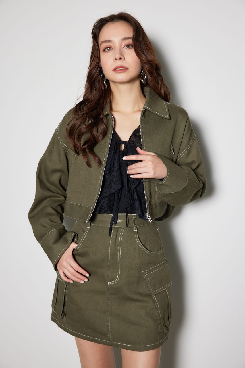 ステンカラーZIPジャケット KHA M