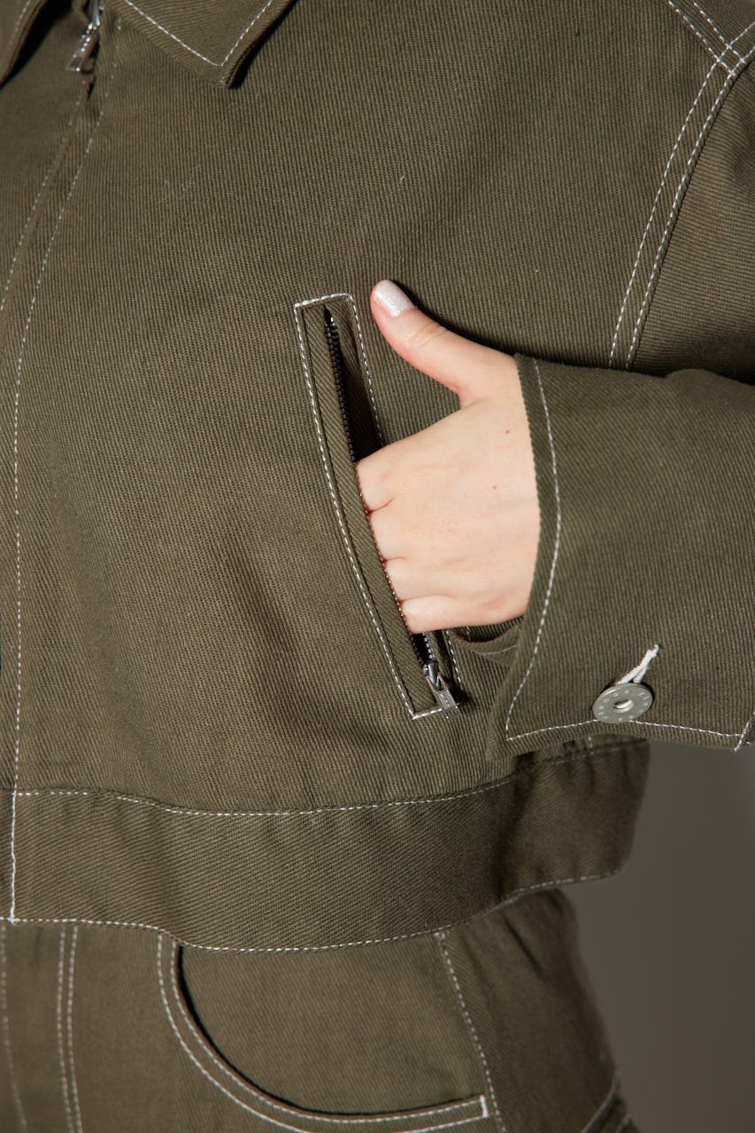 ステンカラーZIPジャケット KHA M