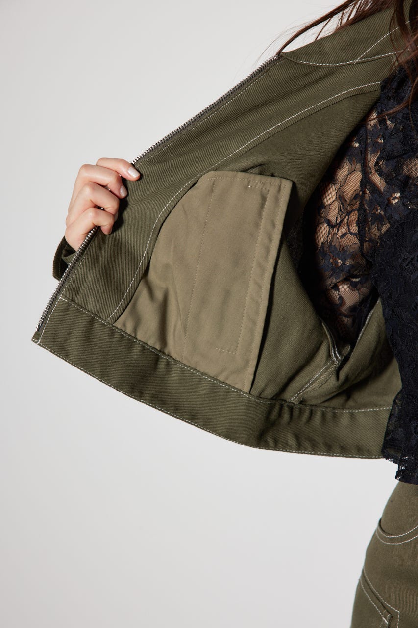 ステンカラーZIPジャケット KHA M