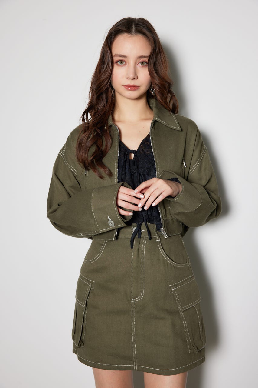 ステンカラーZIPジャケット KHA M