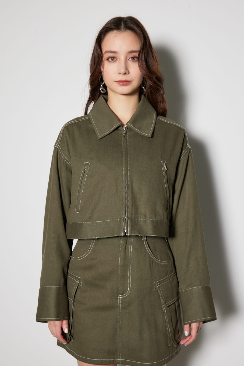 ステンカラーZIPジャケット KHA M