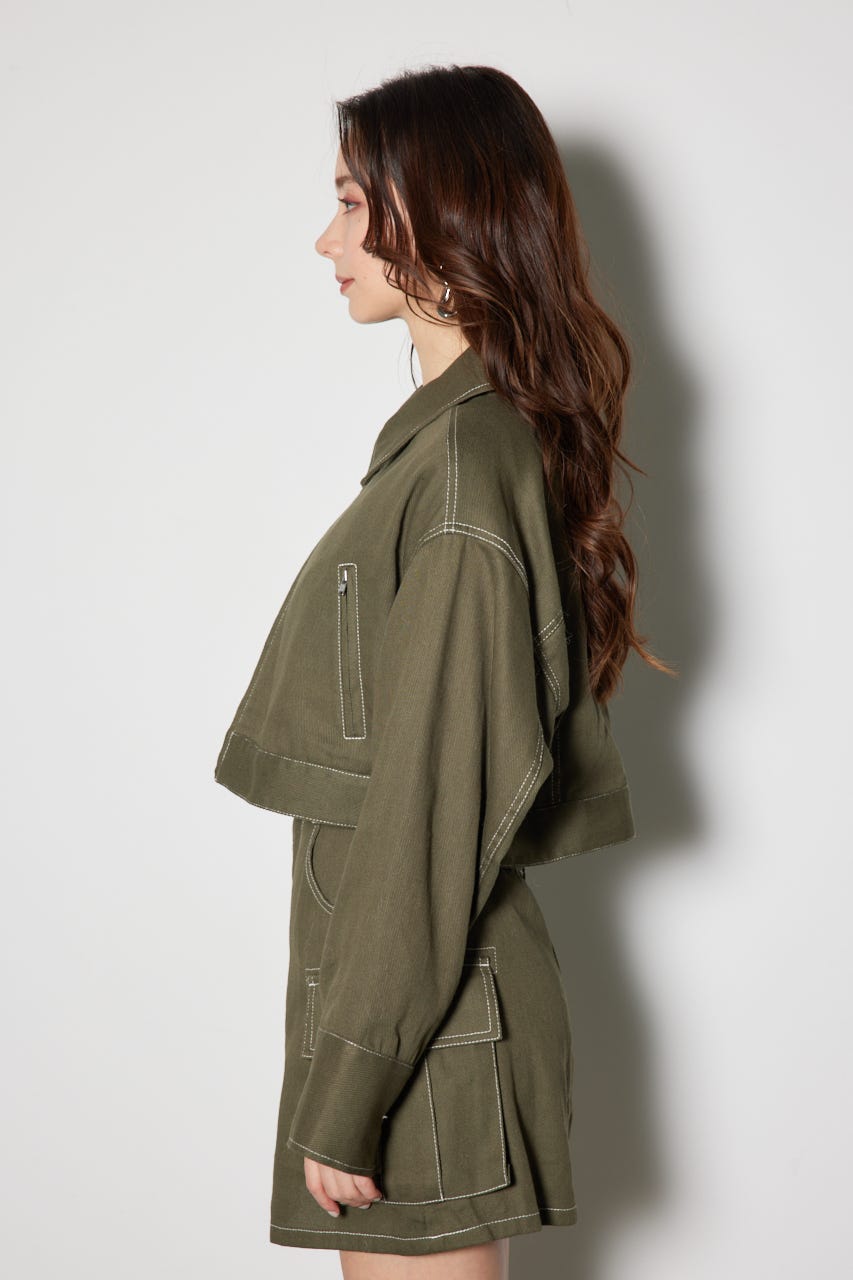 ステンカラーZIPジャケット KHA M