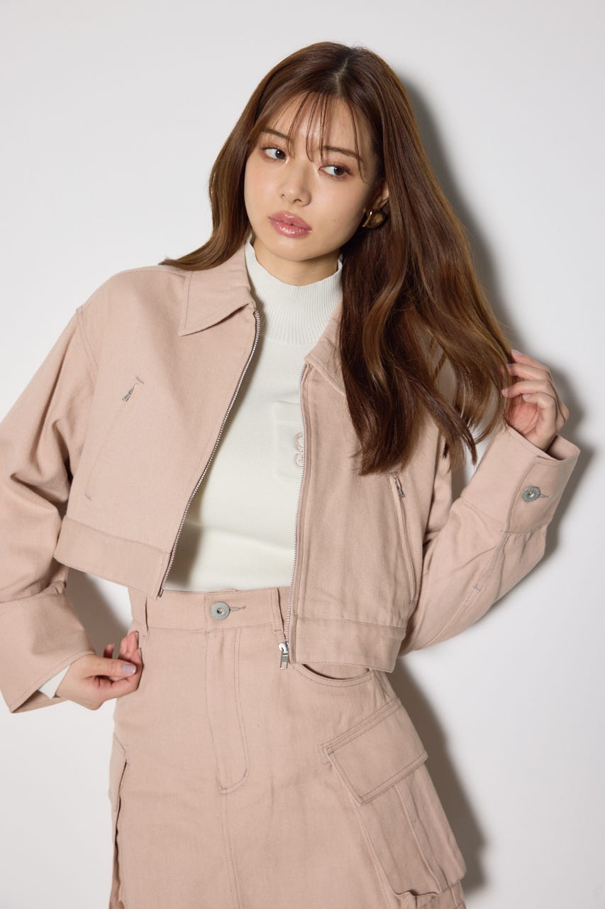 ステンカラーZIPジャケット PNK M