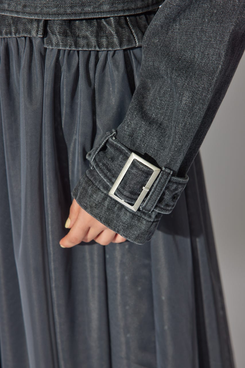 チュールコンビトレンチコート BLK M