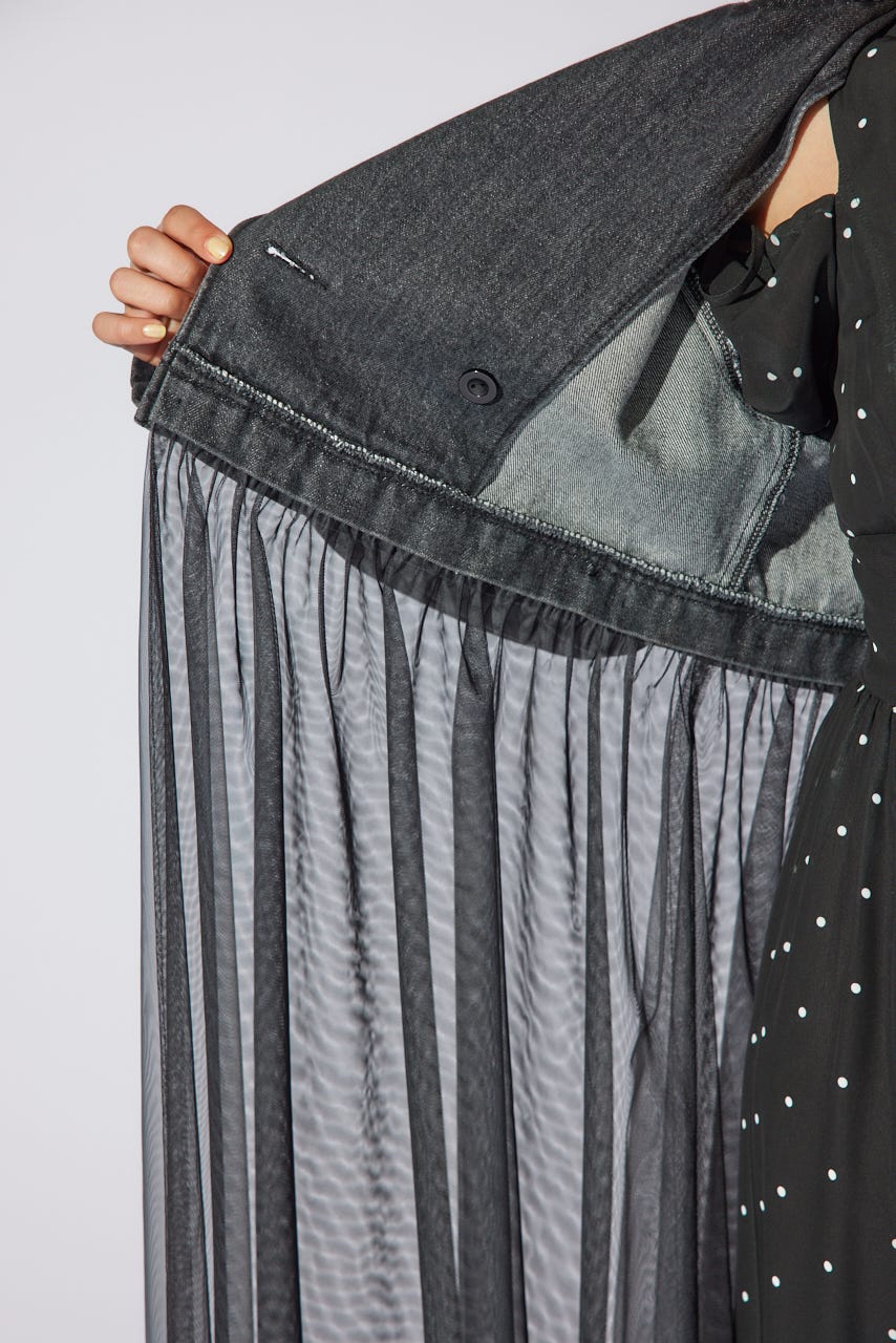 チュールコンビトレンチコート BLK M