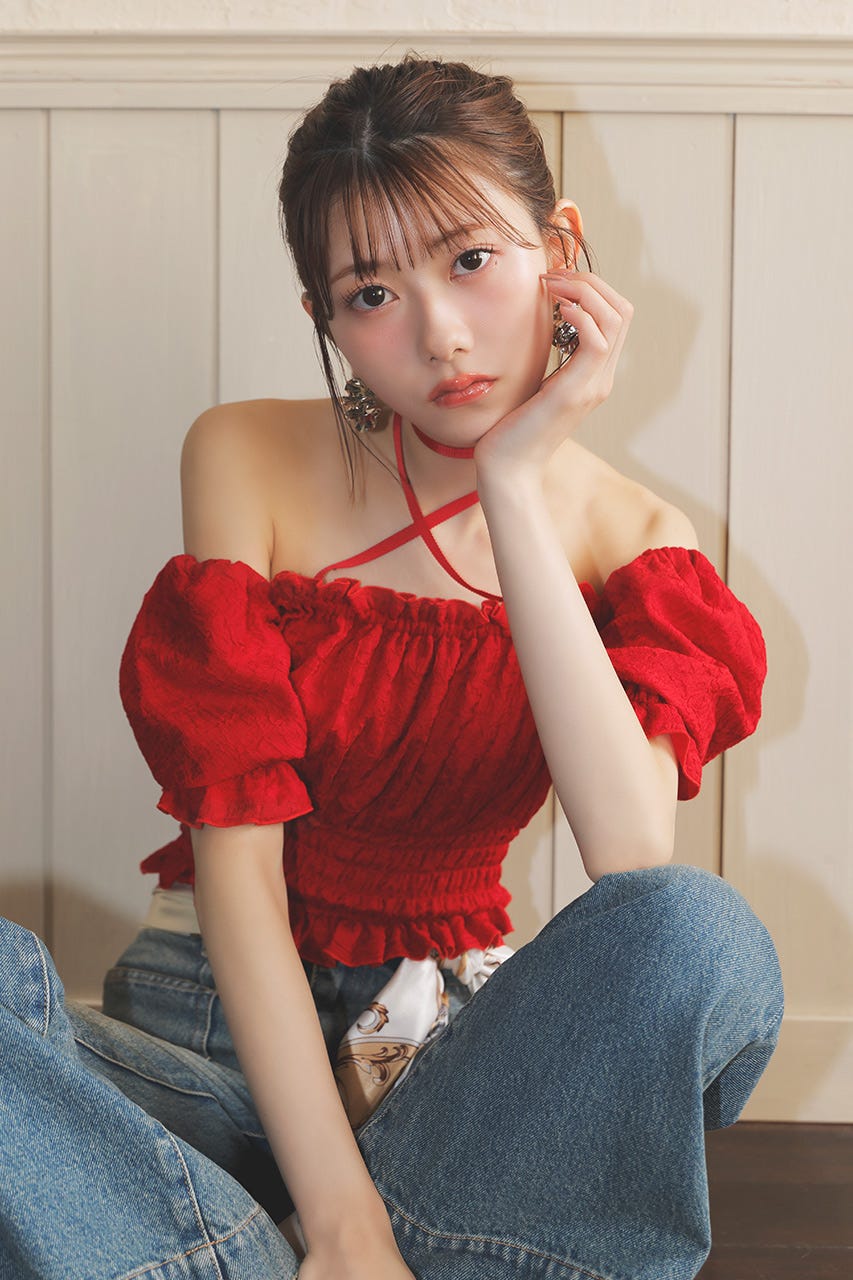 【新品未使用】rienda メニーウェイシャーリングショートブラウス リエンダ rienda メニーウェイシャーリングショートブラウス