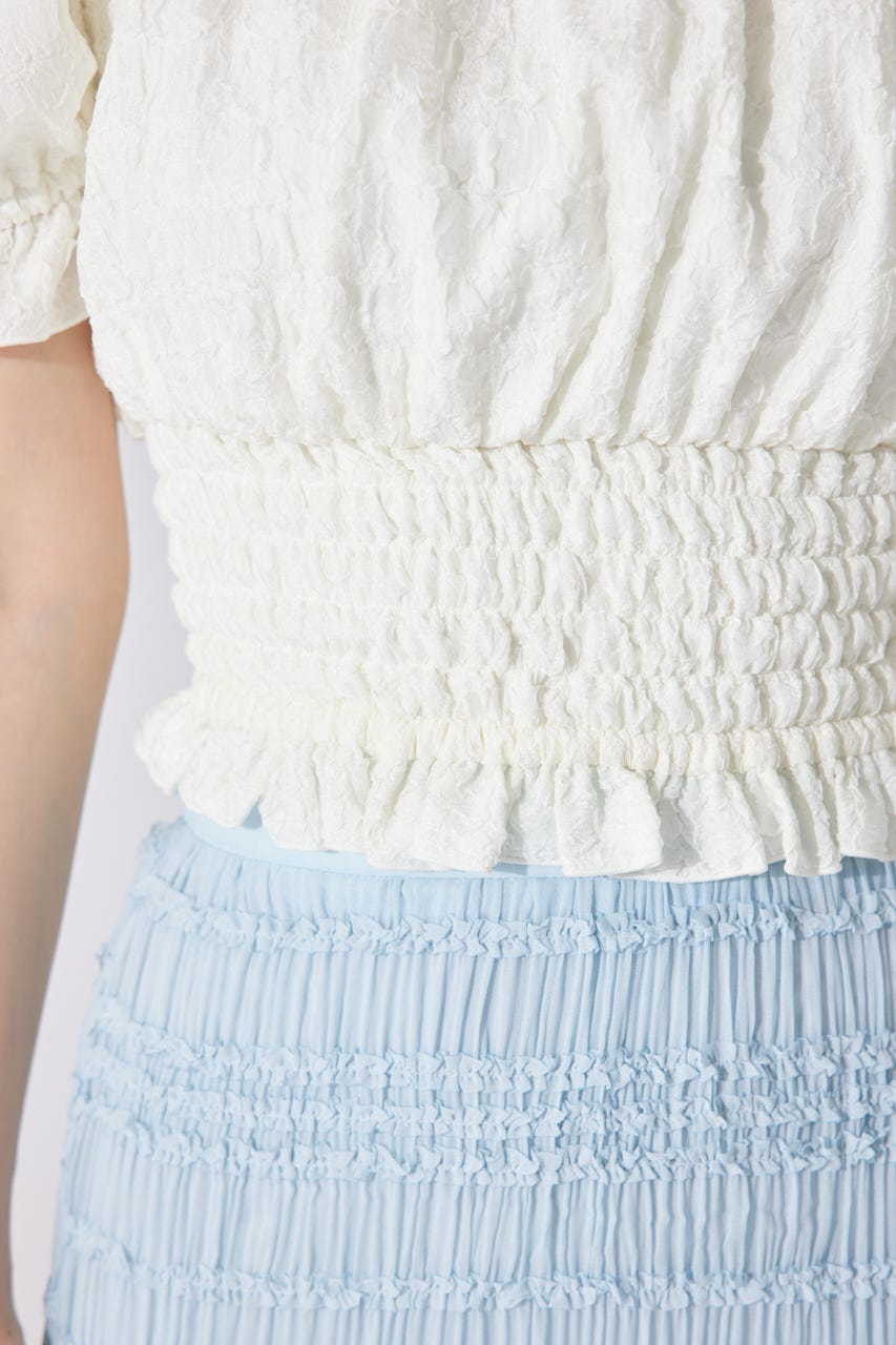 【AKB48 千葉恵里さん着用】メニーウェイシャーリングショートブラウス WHT FREE