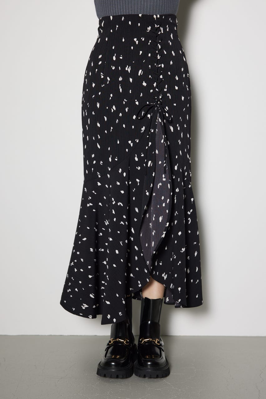 レースアップマーメイドスコートショートパンツ BLK S