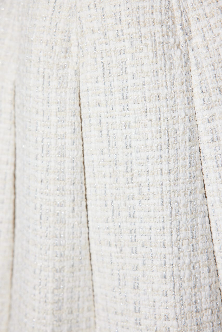 ハイウエストツイードスコートショートパンツ WHT S