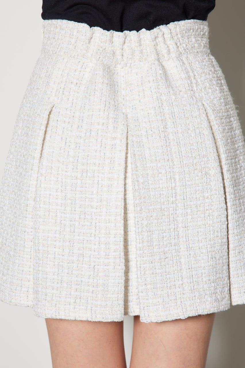 ハイウエストツイードスコートショートパンツ WHT S
