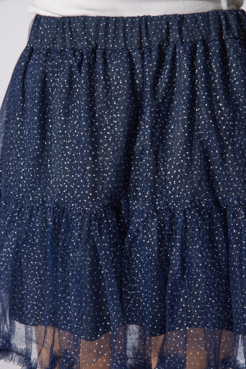 【岡崎紗絵さん着用アイテム】ボリュームチュールミニスコートショートパンツ NVY M