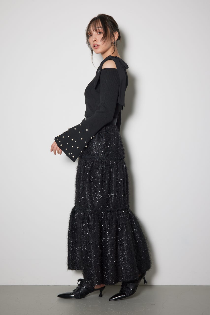 ニュアンスバリエーションフレアスカート BLK M